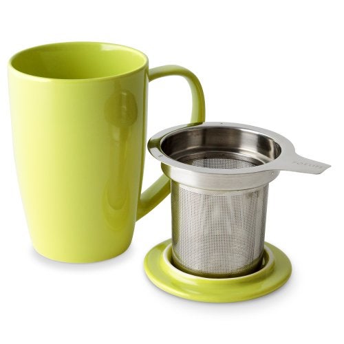 FORLIFE Curve Tall Tea Mug with Infuser and Lid 15 ounces, Lime - Image 2