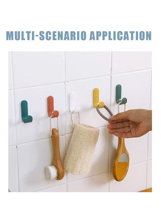 Generic 6 Pcs Self Adhesive Muilt Purpose Wall Hooks, Candy Color Decorative Waterproof Plastic Key Hooks Rack, Daily Necessities General Purpose Storage Holder  - Image 4