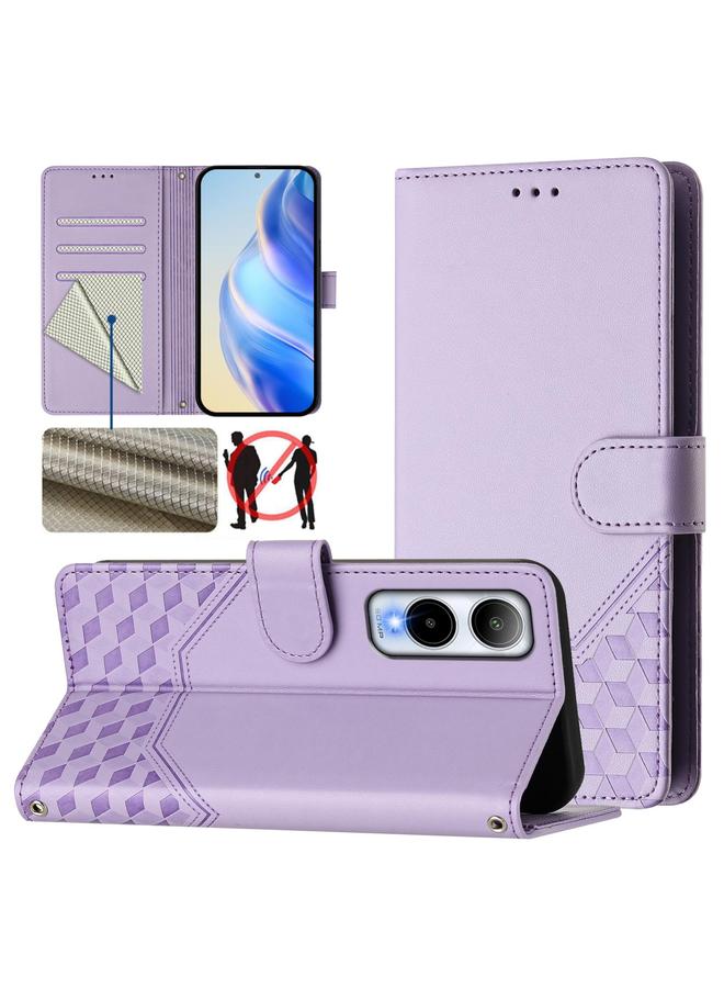 Zaboon Case For Cricket Icon 6 Honeycomb Embossing RFID Leather Phone Case - Image 1