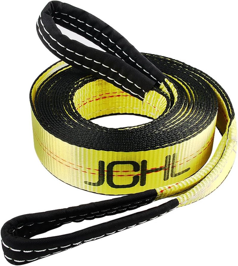 JCHL Recovery Tow Strap with Reinforced Loops 2inx20ft Heavy Duty 26,000lb Break Strength Vehicle Recovery Rope for for Car Truck Jeep ATV SUV Reinforced Loops, Protective Sleeves - Image 1