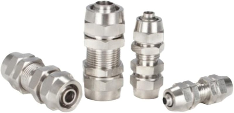PM 12mm Copper Plated Nickel Quick Screw Through Plate Connector Pneumatic Fittings - Image 3