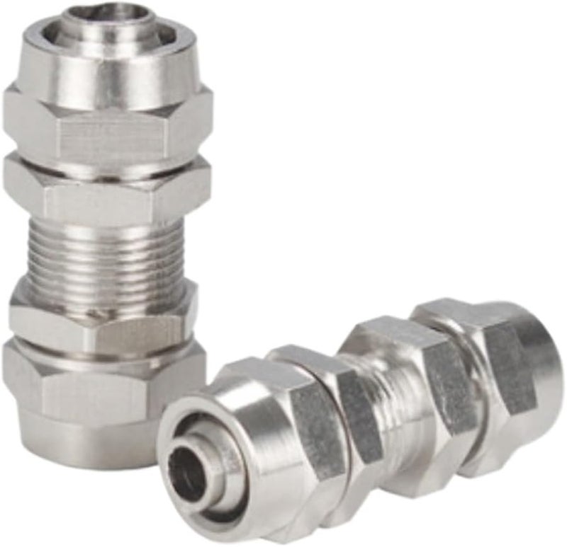 PM 12mm Copper Plated Nickel Quick Screw Through Plate Connector Pneumatic Fittings - Image 5