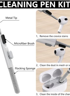 NIBEMINENT Soft Silicone Protective Case Cover for AirPods 4 with Cleaner Kit and Keychain(Black)  - Image 3
