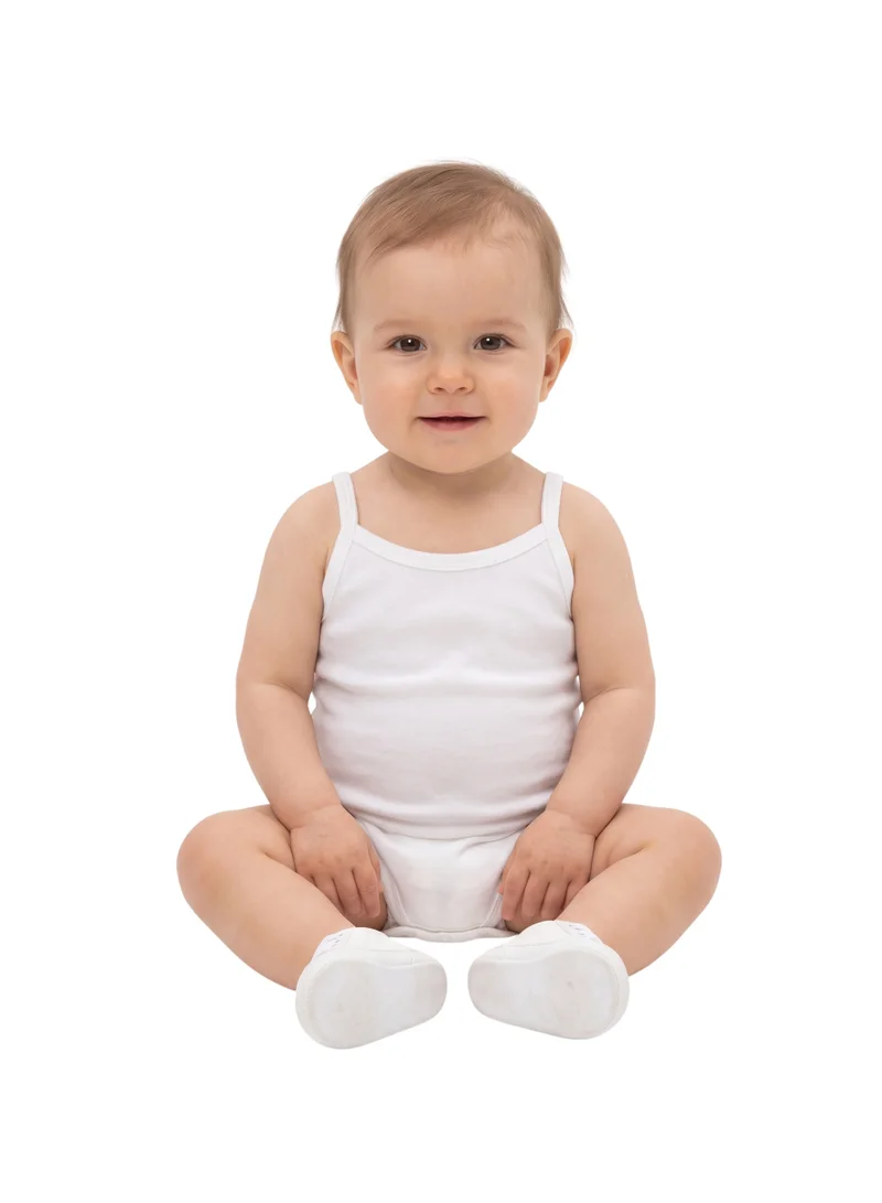 Bambimici 6-Pack White Cotton Baby Sleeveless Bodysuits – Soft Ribbed Infant Onesies