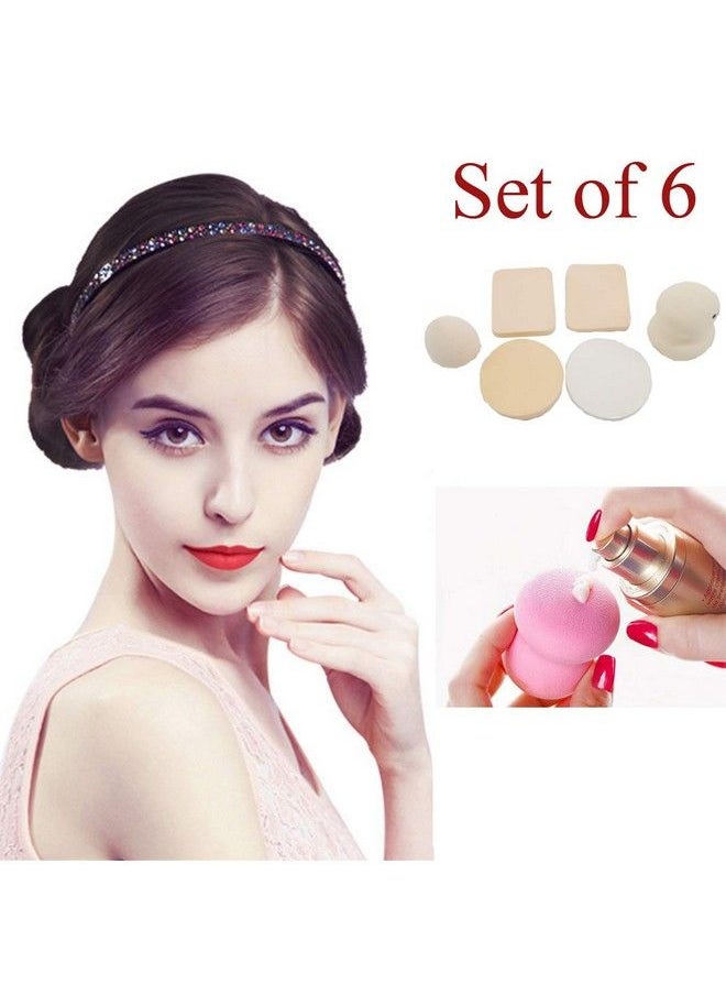 STORE77 - Makeup Premium Beauty Sponge Blender Puff Set Latexfree Multipurpose Shape And Colours Set Of 6 - Image 1
