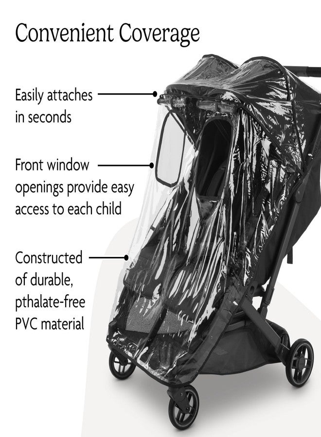 UPPAbaby Minu Duo Rain Shield - Waterproof and Windproof Coverage - Ventilated Design - Quick Attachment - Easy Access to Children - Image 3