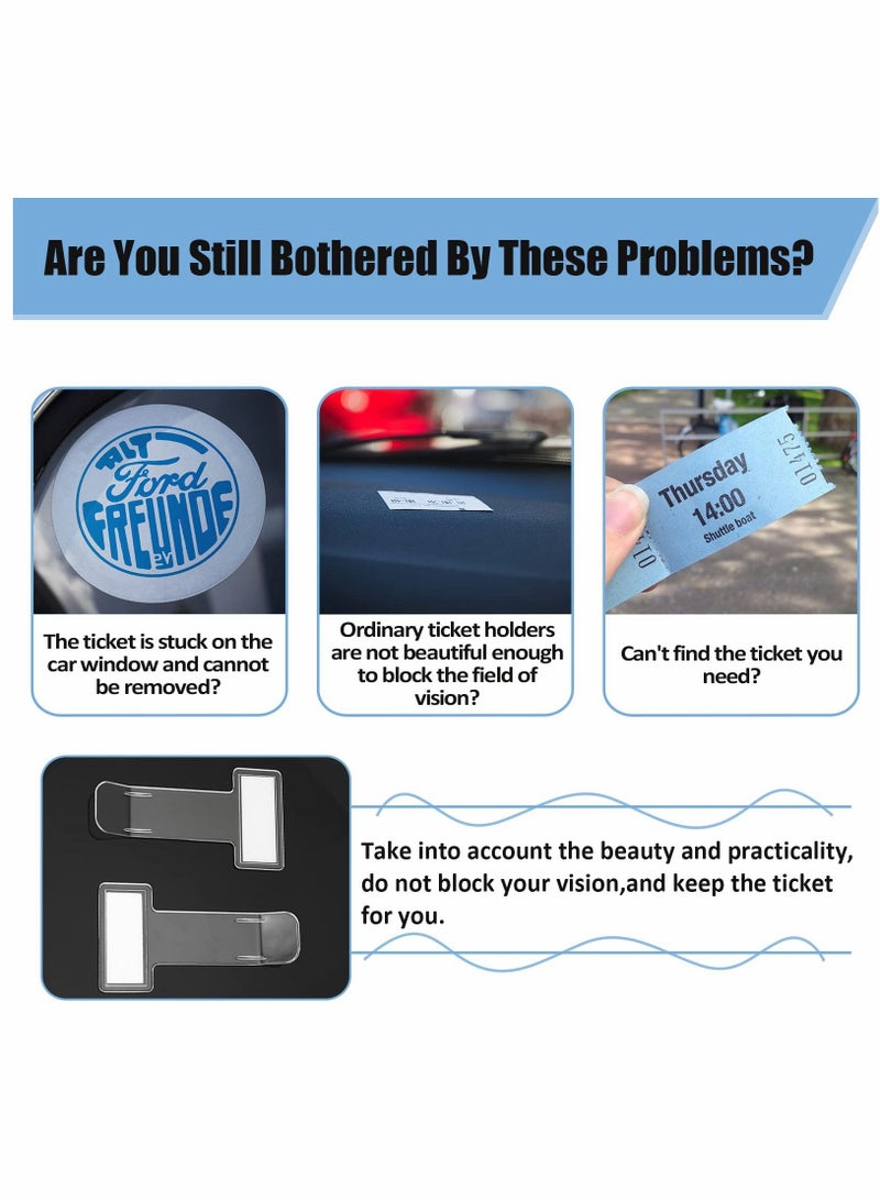 Y&D 10 Pcs Transparent Car Parking Ticket Holder Clip, Windscreen Holder, Business Card Holde with Adhesive Tape Permit Work Pass Clips for Car, Van,caravan License - Image 5