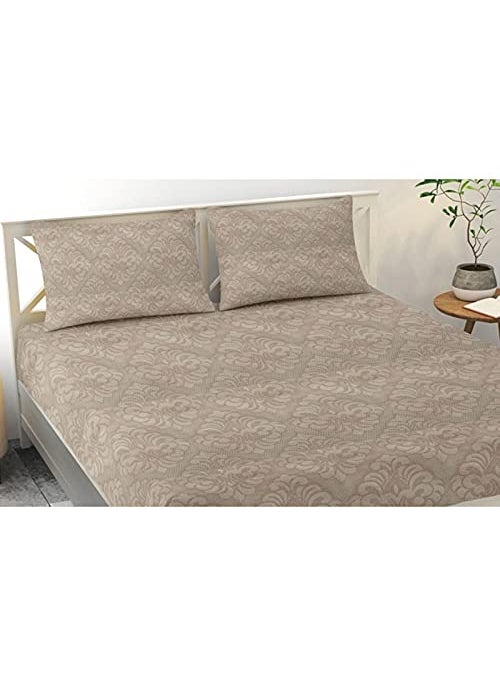 BELVOSTUM BELVOSTUM 250 TC Damas Microfiber 1 Double Bedsheet 2 Pillow Covers 90x100 Mouse Color  - Image 2