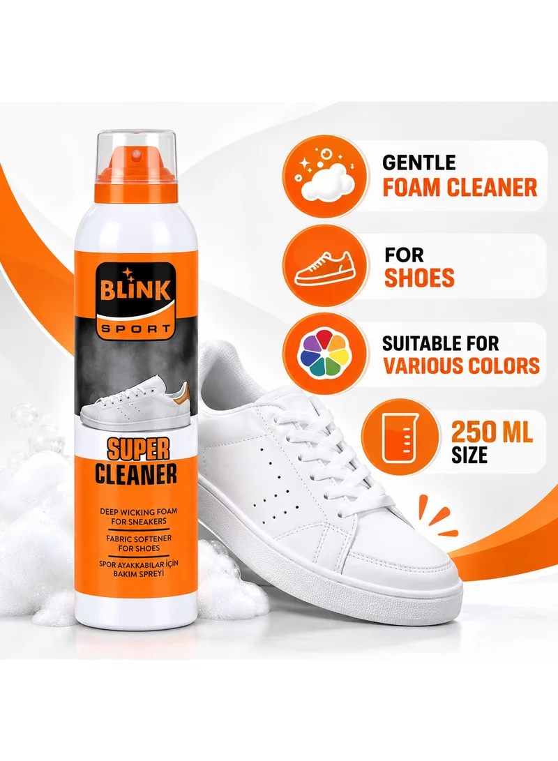 Blink Blink Super Soft Spray Cleaner – 250ml – Gentle Foam Cleaner for Shoes – Safe for All Colors & Delicate Materials