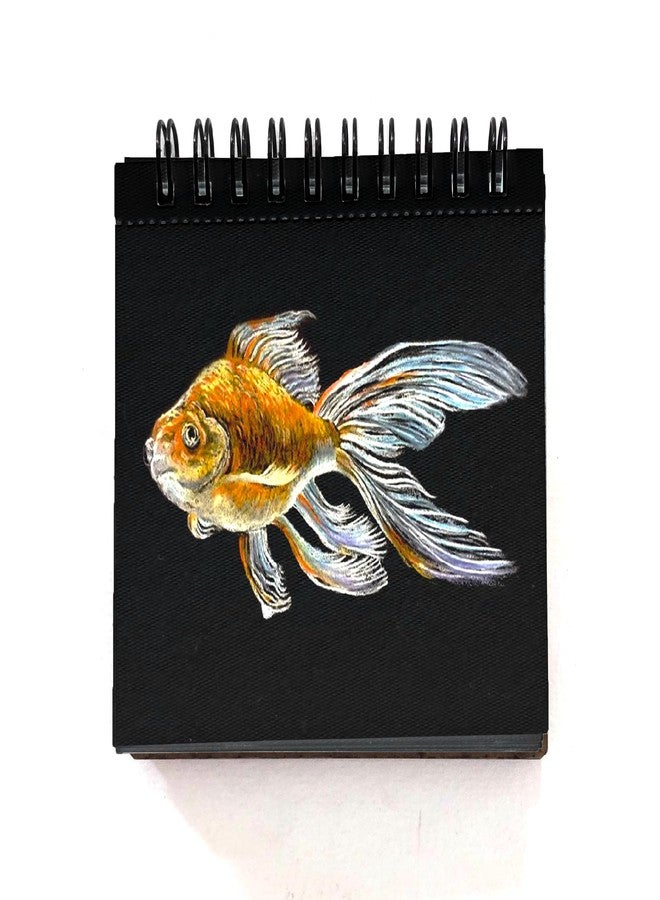 The Crafthives Mini Travel Sketch Book Set of 4 | Van Gogh Wooden Cover Edition | Black Pages Artist Sketchbook | Pocket Drawing Journal for Artists, Travel & Gifting - Image 2
