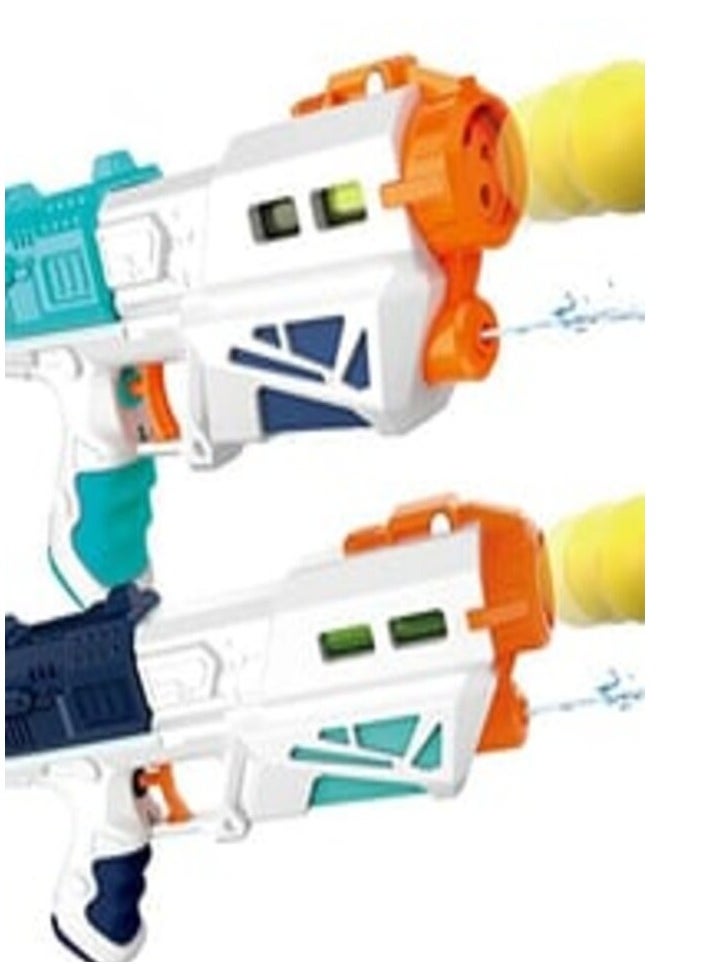 Generic - Water blasting toy gun and falcon balls, white and orange with green accents, summer outdoor games - Image 1