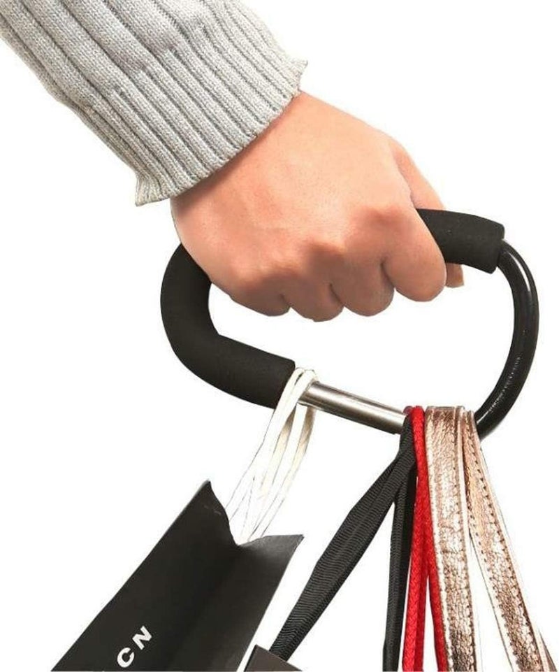 TGOOD Stroller Hooks2pacs XLarge 16cm63 of Multipurpose Hook Clipsfor Mommy Shopping BagsBaby Diaper BagsGroceriesClothingPurseStroller AccessoriesBlack - Image 1
