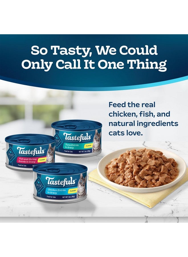 بلو بافلو مجموعة متنوعة من الأطعمة الرطبة للقطط من شركة تاستفولز، مصنوعة من مكونات طبيعية | تونة ودجاج وسمك وجمبري، عبوات سعة 3 أونصات (12 عبوة، 4 عبوات من كل نوع) - Image 3