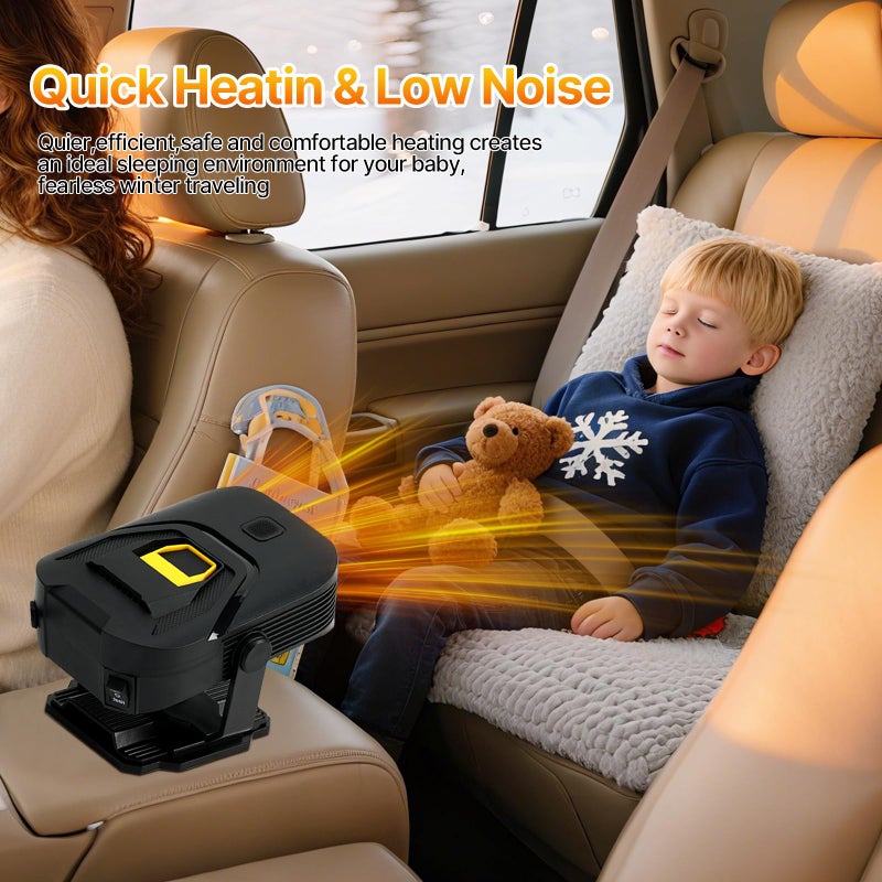 Spwkr Car Heater,Upgraded 12V Portable Car Heater & Defroster,2-in-1 Fast Heating & Cooling Fan with 360Â° Swivel Base,Plug-in Auto Car Heaters for Vehicle,SUVs,Trucks & RVs - Image 3