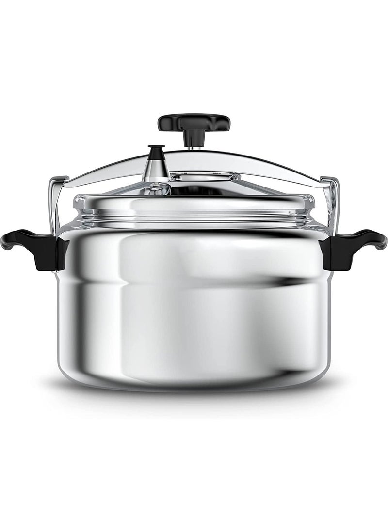 Generic - Different sizes availableLiters Manual Pressure Cooker Aluminum Safety With heat distribution base Available In Different Capacities 3/5/7/9/11/15 Liter Silver - Image 1