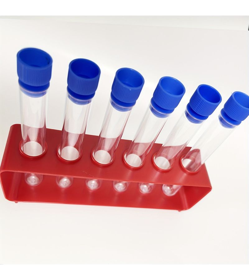 Blue Durable Plastic Test Tube Set 7pcs with Holder Lab Experiment Science Research - Image 2