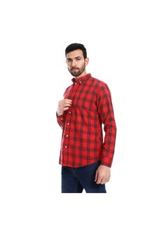 Turn Down Collar Plaid Pattern Shirt - Red & Black - pzsku/Z0692045E81124890D2F6Z/45/_/1712076503/7e72abf4-d1ea-4482-934b-008fd7a9e566