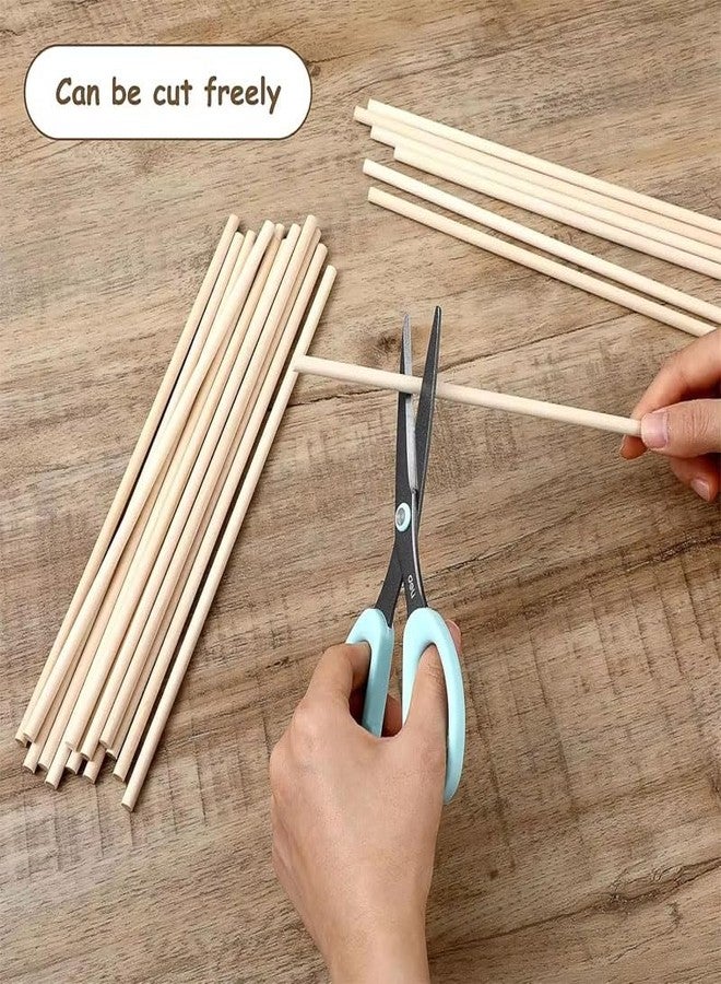 Do It YourSelf Stick Dowel Pins Wooden Dowel Rods | Wood Dowels | Solid Hardwood Sticks for Crafting Cotton More | Sanded Smooth Kiln Dried, Natural Wood, Unfinished (5mm-20mm) (50 Pcs Wood, 11-12"inch) - Image 2