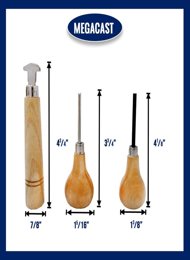Megacast Stone Setting Tools, Jewelry Stone Prong Pusher, Bezel Pusher & Roller Set of 3 - Image 3