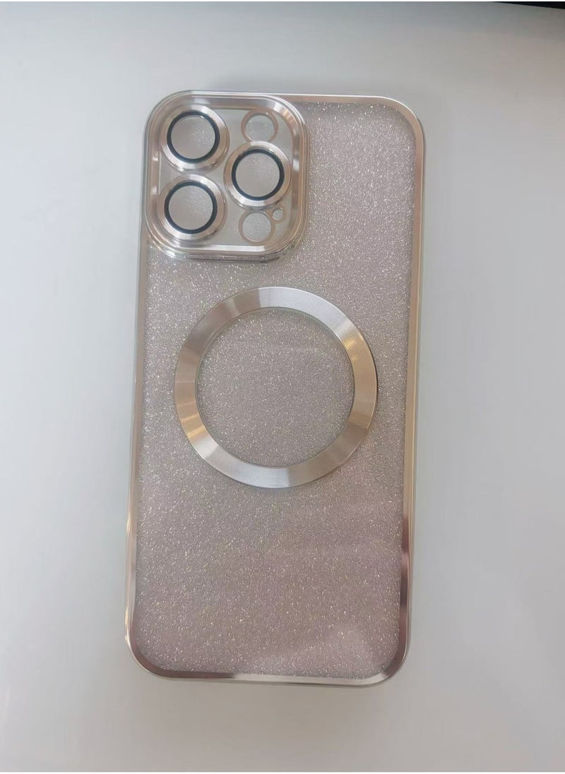 Generic - iPhone 16 Pro max Case Clear Magnetic Glitter Phone Case [MagSafe Compatible] Full Camera Lens Protector Ultra Thin Gradient Glitter Luxury Plating Shock Resistant Case Ladies - Image 1