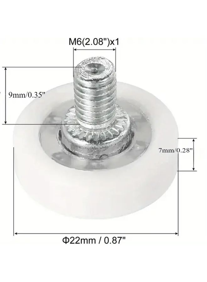 6 Sets Nylon Pulley Wheels 19mm 22mm 25mm M6x1 For Office Equipment Repair - Image 4