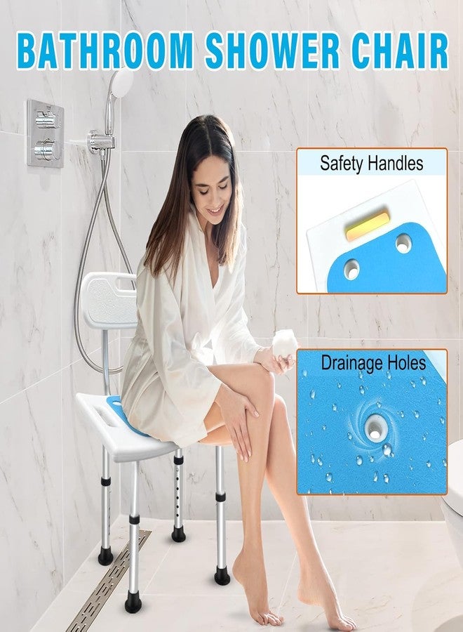 Meneflix Heavy Duty Shower Chair, 227kg Capacity, Padded Bath Seat with Free Assist Grab Bar - Image 2