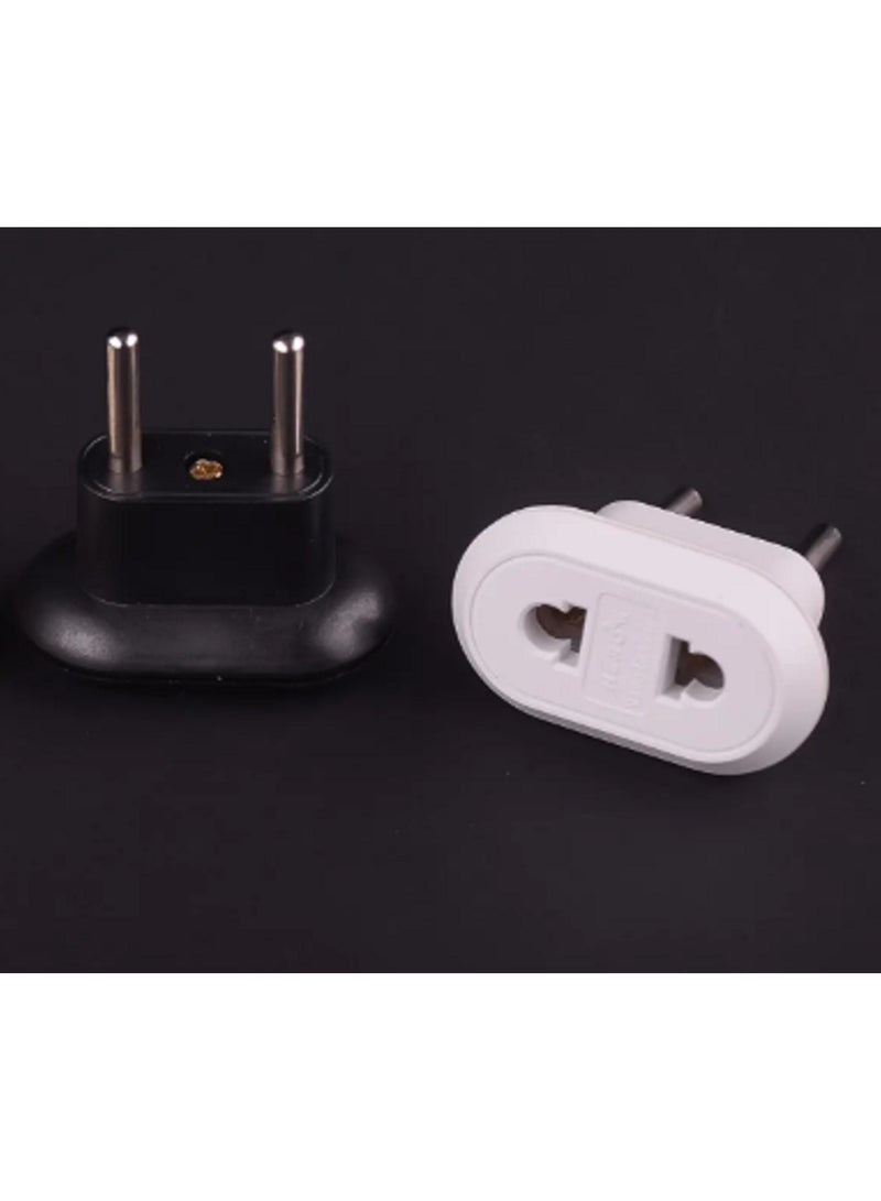 Dual to dual plug adapter, black + white, 2 pieces - Image 1