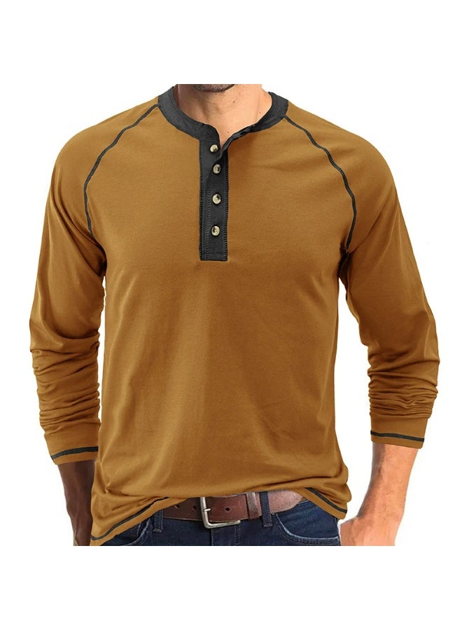 general Men's Henley Shirts Raglan Long Sleeve Casual Slim Fit Lightweight Fashion T-Shirts - Image 1