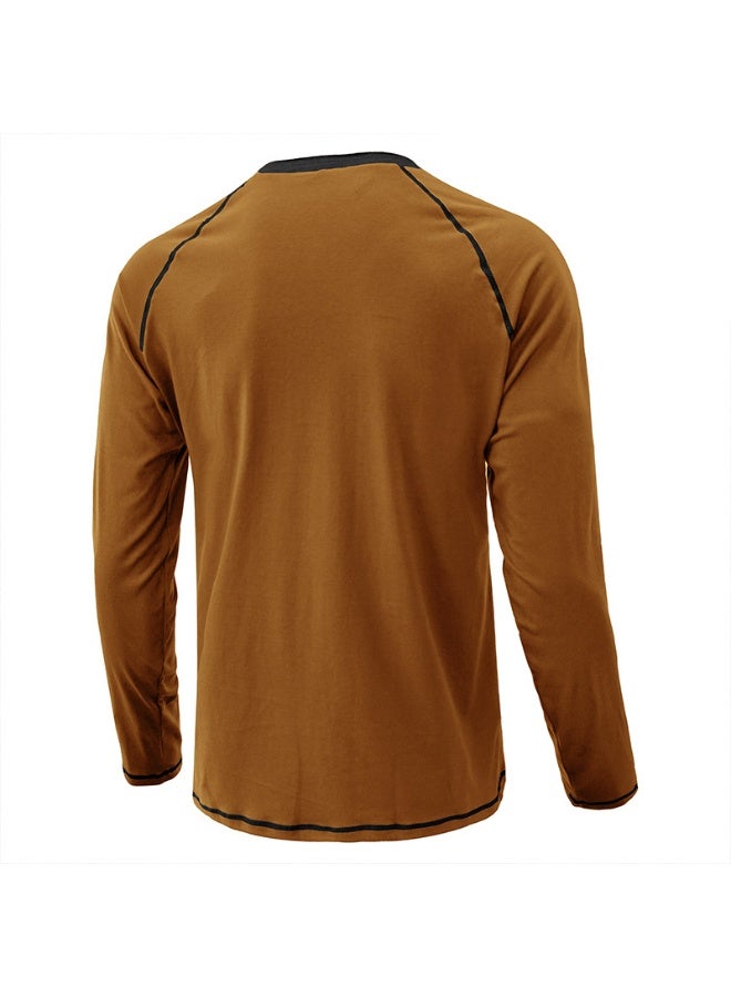 general Men's Henley Shirts Raglan Long Sleeve Casual Slim Fit Lightweight Fashion T-Shirts - Image 2