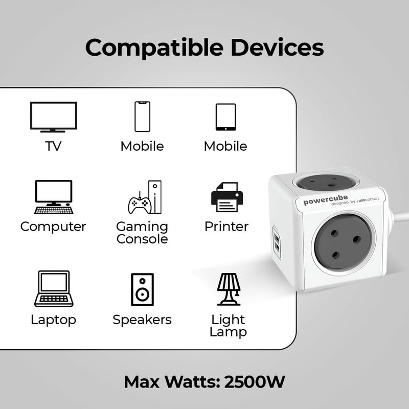Allocacoc 2500 فولت 6804/INEUPC مقبس طاقة متعدد المنافذ - Image 2