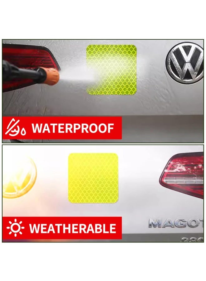 صن سباير ملصقات عاكسة مصنوعة من 3M DG3، عاكس فائق، شريط عاكس آمن للسيارة والمقطورة والشاحنة والدراجة النارية، 30 قطعة، أصفر-أخضر فلوري مقاوم للماء للاستخدام الخارجي 3.15 بوصة × 1.18 بوصة - Image 5