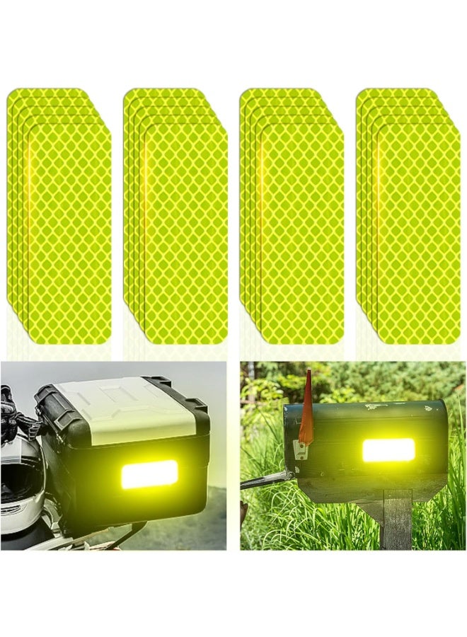 صن سباير ملصقات عاكسة مصنوعة من 3M DG3، عاكس فائق، شريط عاكس آمن للسيارة والمقطورة والشاحنة والدراجة النارية، 30 قطعة، أصفر-أخضر فلوري مقاوم للماء للاستخدام الخارجي 3.15 بوصة × 1.18 بوصة - Image 1