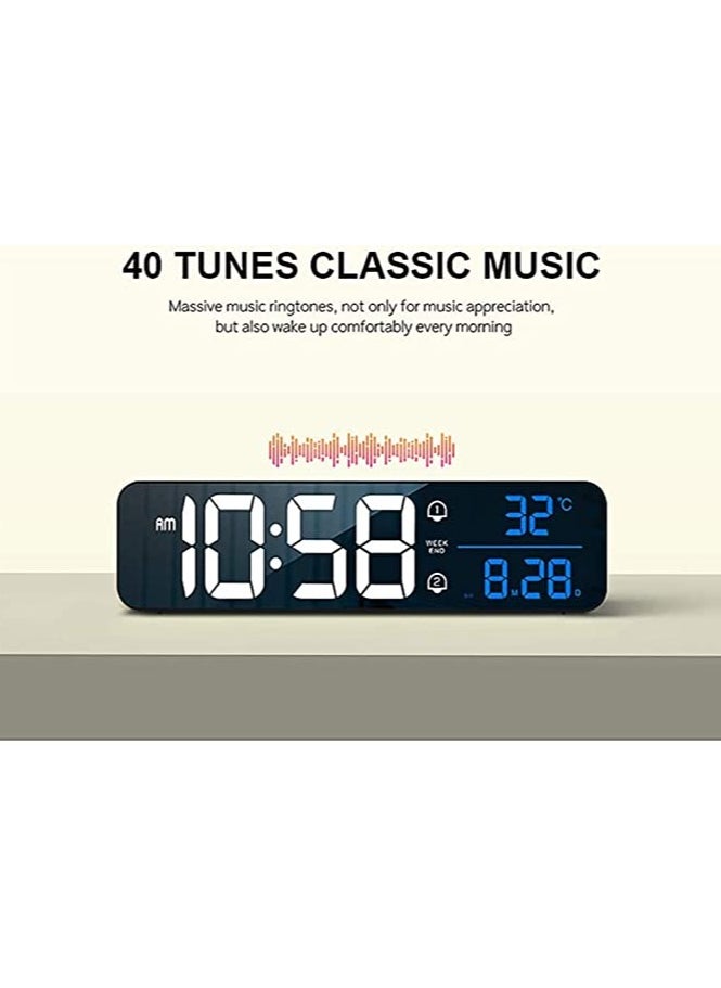 MIRFA - Digital Clock, Alarm Clock for Bedroom, Digital Clock Large Display, Digital Alarm Clock, Date &Temp Display Digital Wall Clock, 10.4 inch - Image 1