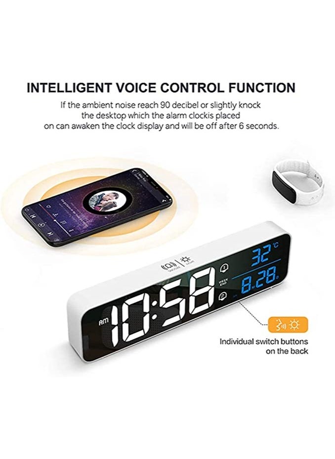 MIRFA - Digital Clock, Alarm Clock for Bedroom, Digital Clock Large Display, Digital Alarm Clock, Date &Temp Display Digital Wall Clock, 10.4 inch - Image 1