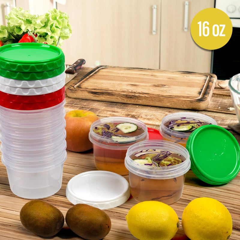 EONJOE 16 oz Plastic Freezer Containers with Lids 2 Cup Food Storage Container BPA Free Stackable Airtight Dishwasher Safe 12 Pack - Image 5