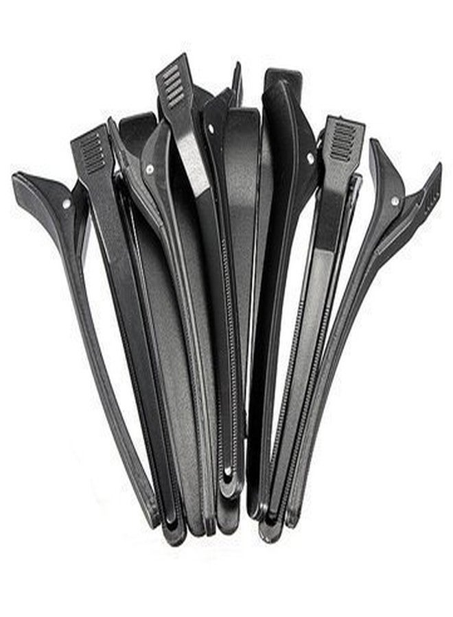 Osking Duck Mouth Flat Metal Salon Hairdressing Clip (Black) -Set of 12 Pcs - Image 3