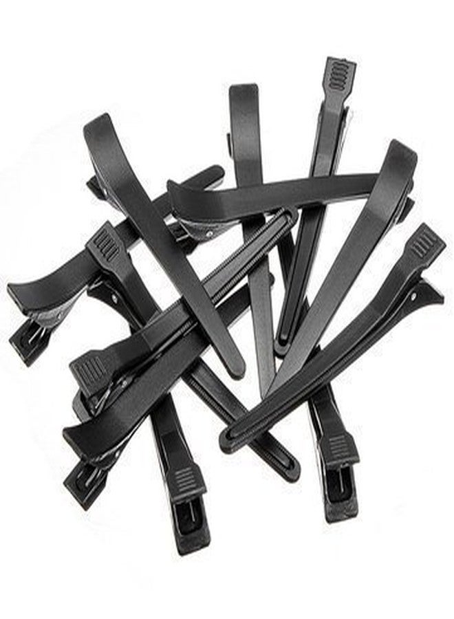 Osking Duck Mouth Flat Metal Salon Hairdressing Clip (Black) -Set of 12 Pcs - Image 5