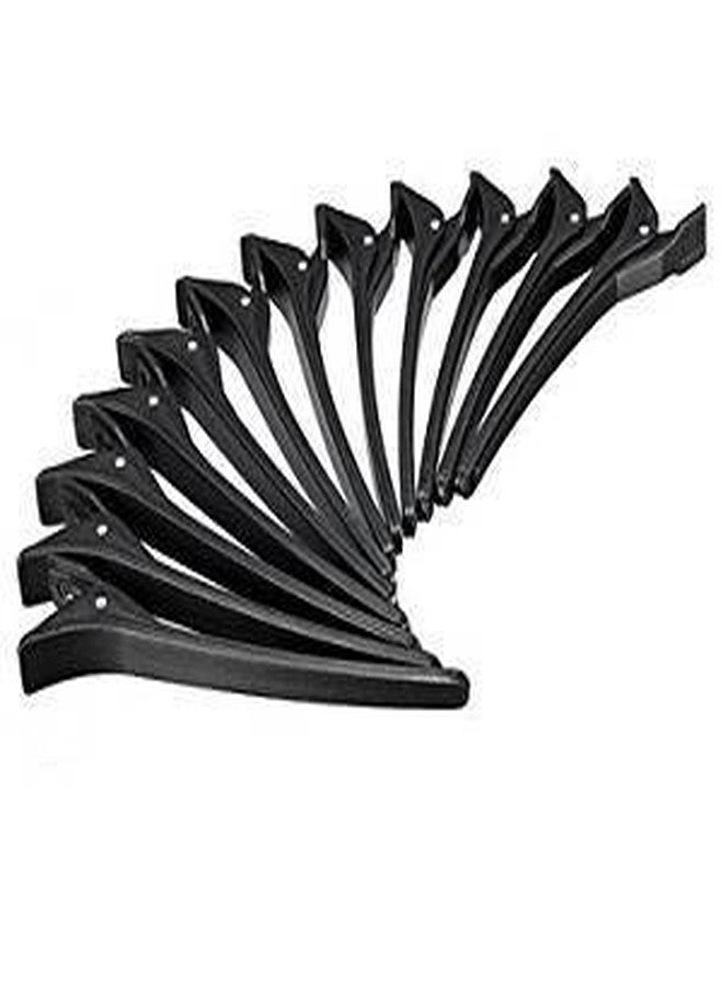 Osking Duck Mouth Flat Metal Salon Hairdressing Clip (Black) -Set of 12 Pcs - Image 2