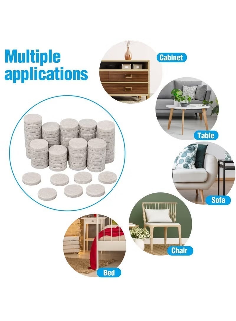 80Pieces Furniture Pads Floor Protectors, Self Adhesive Felt Chair Leg Protectors 25mm,3mm Thick Anti Scratch Felt Pads Furniture Feet Pads for Chair, Table, Wardrobe, Sofa (Grey) - Image 2