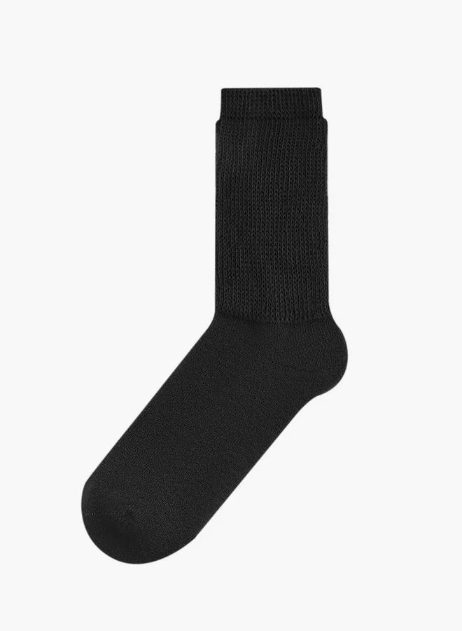 Le Confort Textured Non Terry Crew Length Socks - Set of 3