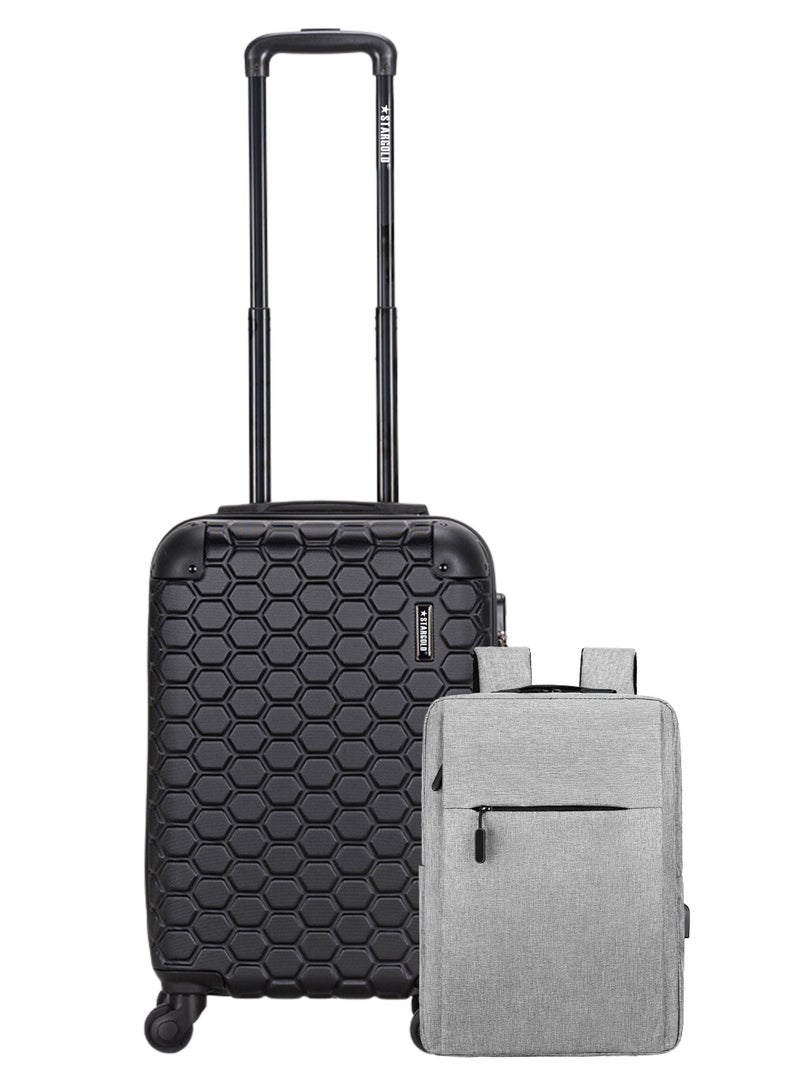 STARGOLD 20-Inch Carry-On Luggage with Free Laptop Backpack – Lightweight Hard Shell Suitcase, ABS Unbreakable Travel Bag with 360° Rotating Wheels & Combination Lock