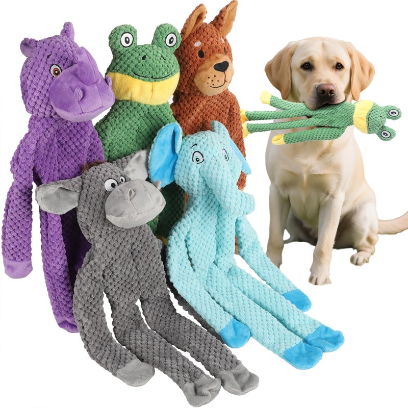 PELTEFLU Dog Squeak Toys for Small Medium Large Dogs Durable Chew Toy for Teething and Chewing Tough Interactive Puppy Toy 5Pack for Dogs - Image 2