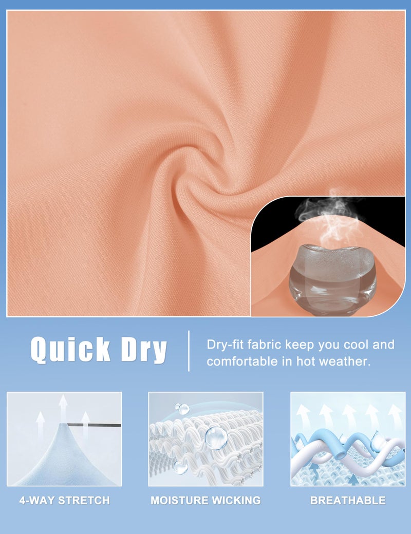 MAGCOMSEN Polo Shirts for Ladies Short Sleeve Tennis T-Shirt Quick Dry Athletic Collared Moisture Wicking Golf Tops,S Apricot - Image 3