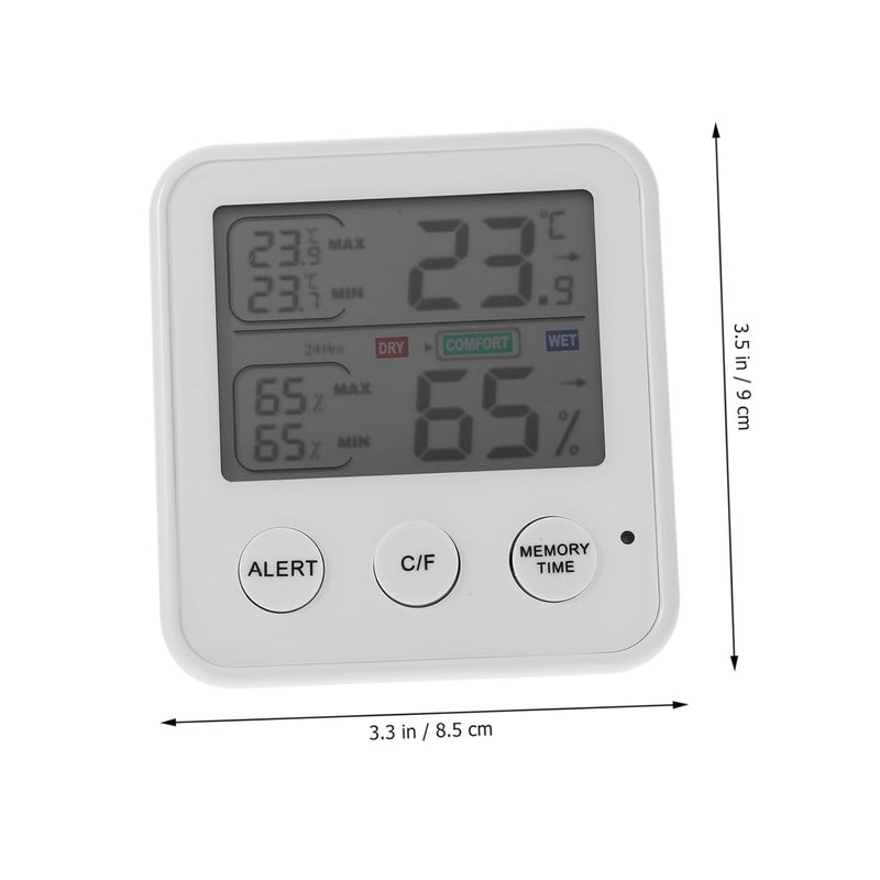 مقياس حرارة ورطوبة رقمي بشاشة LCD عرض داخلي دقيق لدرجة الحرارة والرطوبة للمكتب غرفة النوم الدفيئة - Image 3