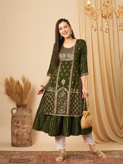 globus Women Ethnic Motifs Printed Indie Prints Kurta