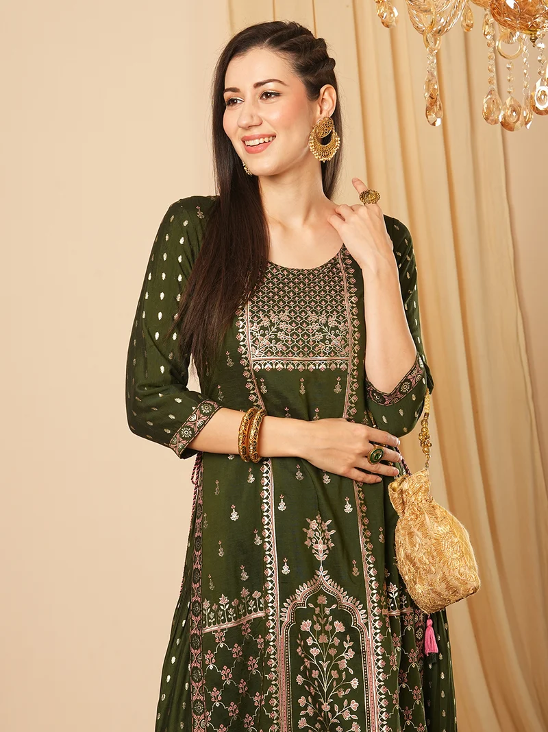 globus Women Ethnic Motifs Printed Indie Prints Kurta