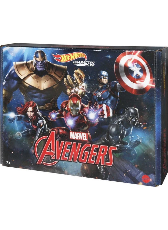 Hot Wheels Marvel Toy Character Car 5-Pack in 1:64 Scale, Set of 5 Vehicles: Captain America, Black Panther, Black Widow, Iron Man & Thanos - pzsku/Z06929EB69D18D230BCA1Z/45/_/1737374466/7491b50f-3dda-46fd-b958-9c7bfc1bfec6