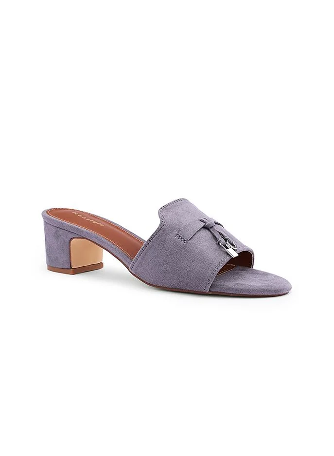 IconStyle Suede Block Heel Mules