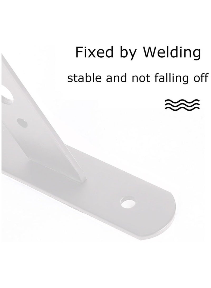 مايل ميلو قطعتان من حوامل الرف على شكل حرف L، من الفولاذ المقاوم للصدأ، شديدة التحمل لدعم الحائط، زاوية قائمة مع مسامير، حوامل زخرفية للطاولات، حوامل للأرفف، باللون الأبيض، المقاس ‎158 × 250 × 25 ملم - Image 5