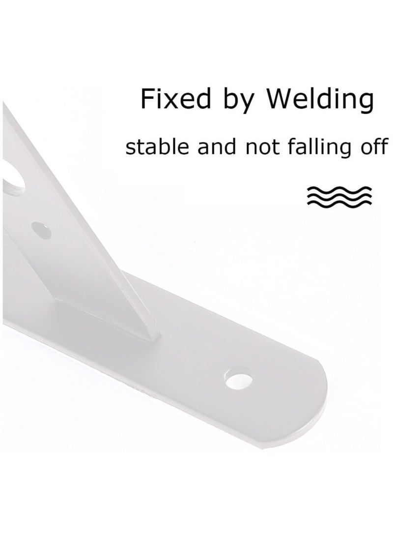MileMelo 2 Piece L Shelf Bracket,Stainless Steel Heavy Duty Wall Support, Right Angle Corner Brace with Screws, Countertop Decorative Brackets, Brackets for Shelves, White 158 x 250 x 25mm  - Image 5